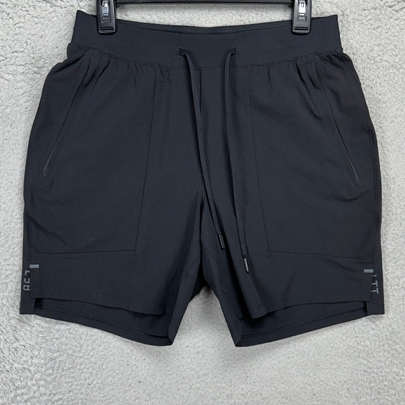 Lululemon Mens License To Train Linerless Shorts Medium Black Drawstring Stretch
